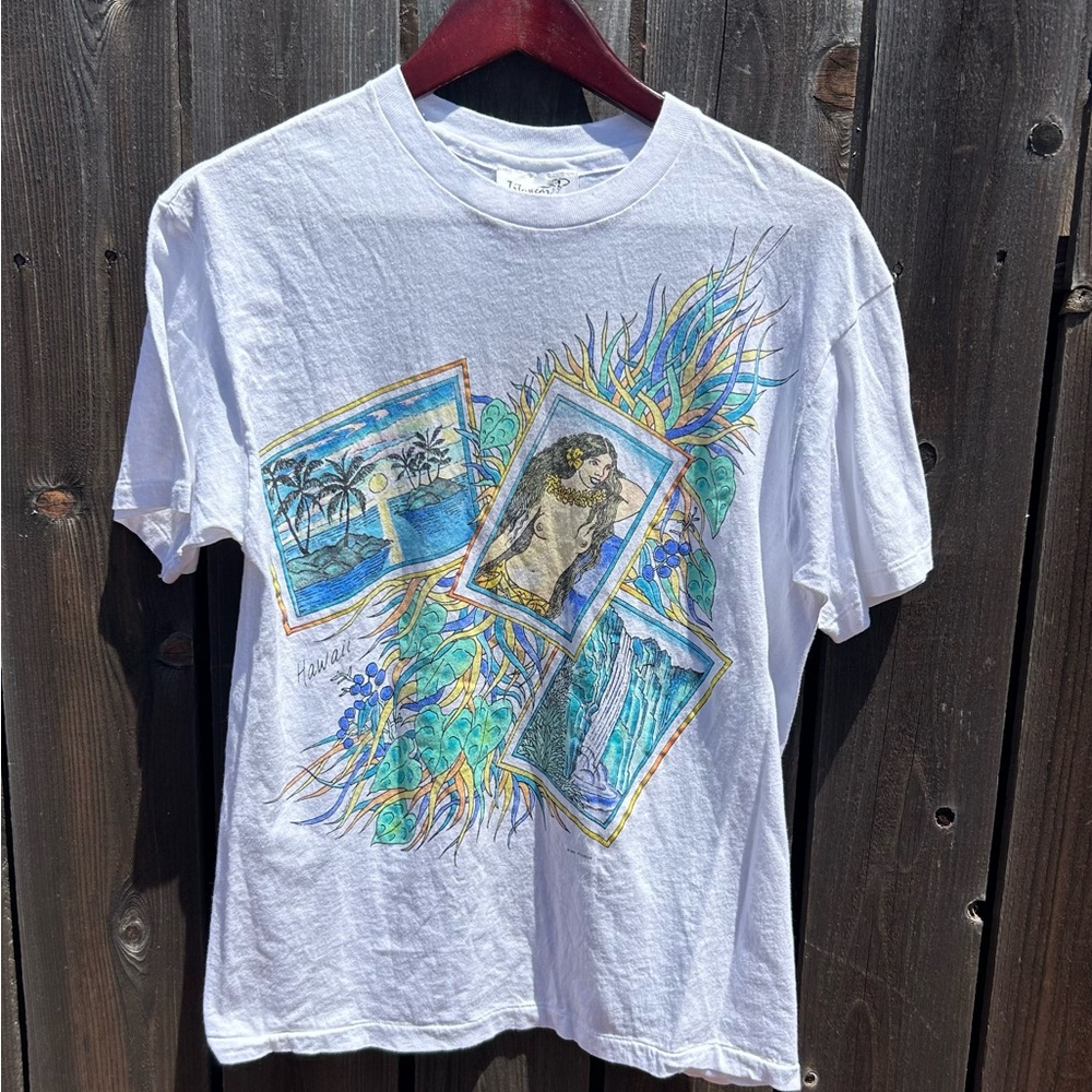 VINTAGE 1987 HAWAII RARE GRAPHIC TEE SINGLE STITCH